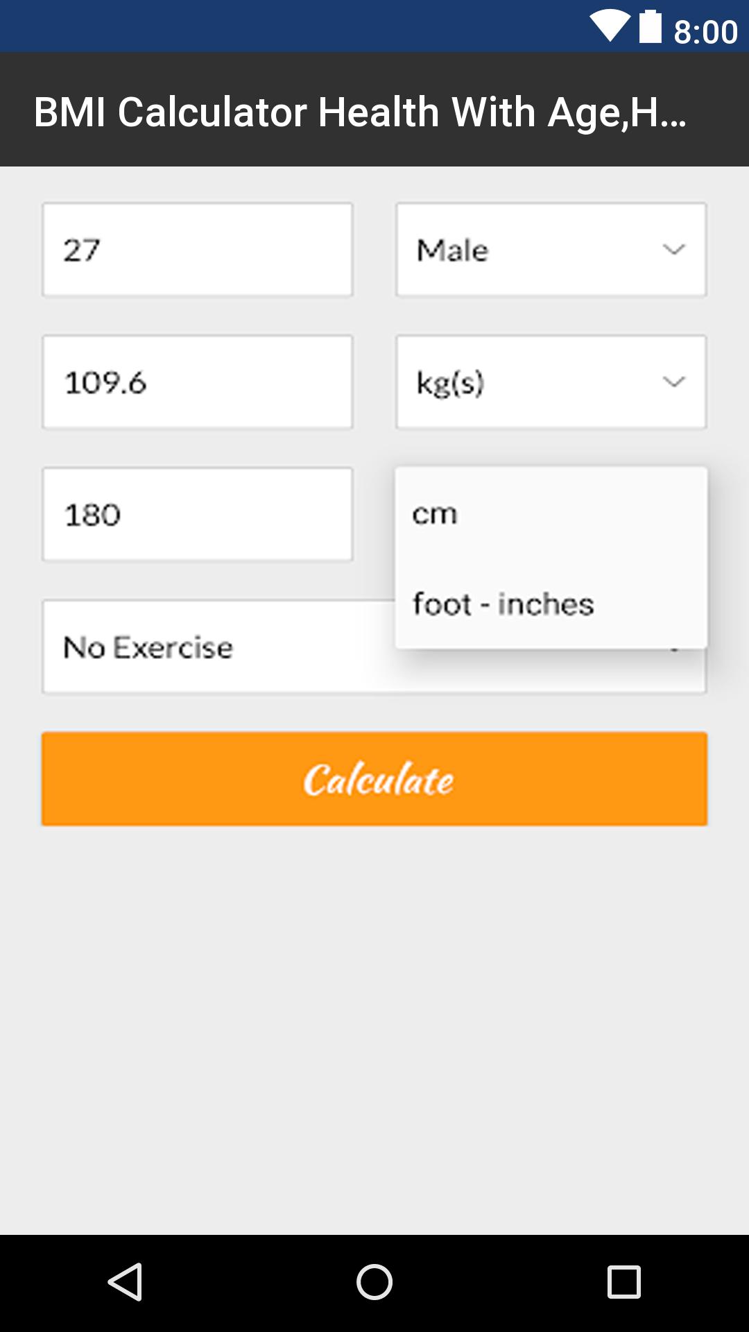 Bmi Calculator Health With Age Height For Android Apk Download