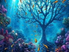 wallpaper onderwaterwereld hD-poster