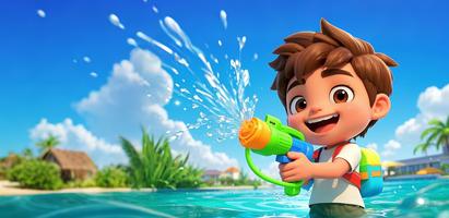 Water Blaster Battle Poster