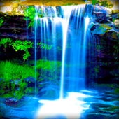 Wasserfall Live-Hintergrund Zeichen