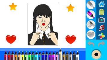 Wednesday Addams Coloring Book تصوير الشاشة 1