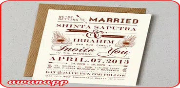 Os convites do casamento