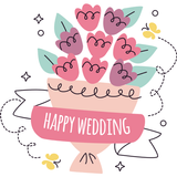 happy wedding Stickers Wastick