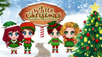 Witte Kerst Huis Spelletjes-poster