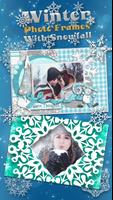 پوستر Winter Photo Frames With Snowfall