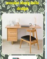 Mesa de estudio de madera de diseño. Poster
