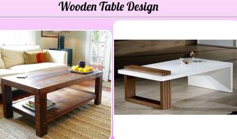 Table en bois design Affiche