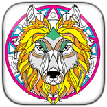 Волк и лев - книжка-раскраска для взрослых