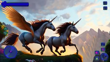 Poster Magic Flying Unicorn Pony Game