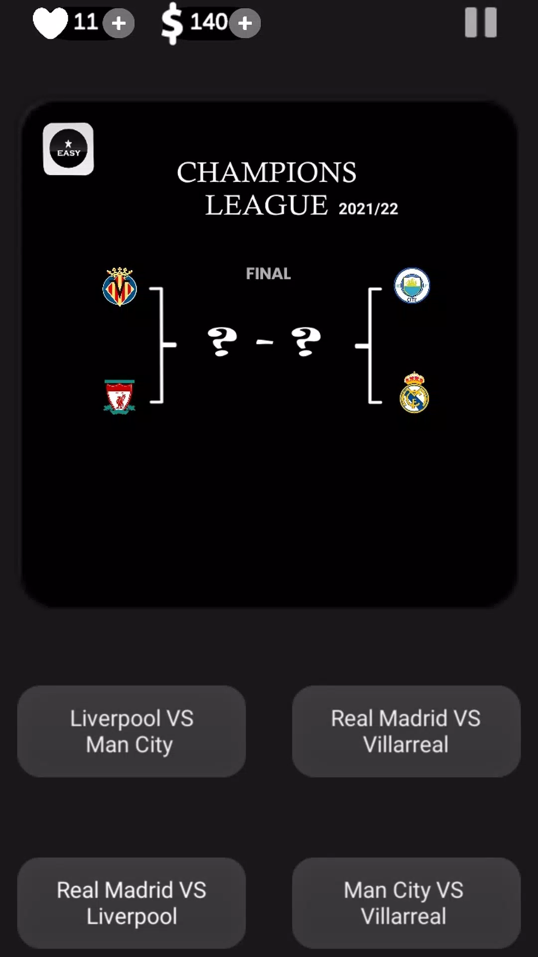 Quiz de Futebol Versão Champions League