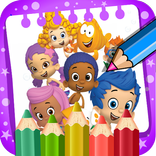 Bubble Coloring Book Guppies