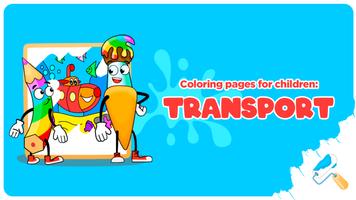 Transport coloring pages poster