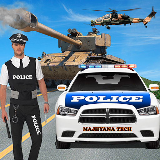 Полиция Автомобиль Вождение к гнаться танк Стрелок
