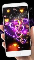 Сверкающие сердечки любви тема живые обои скриншот 1