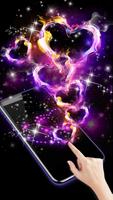 Сверкающие сердечки любви тема живые обои скриншот 2