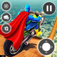 超級英雄巨型坡道 - 摩托車模擬器賽車和速度冒險 APK 下載