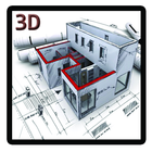 3 डी आधुनिक हाउस डिजाइन आइकन