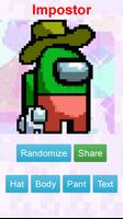Among Us Pixel character generator, maker Plakat