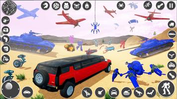 Flying Limo Car Robot Games Affiche