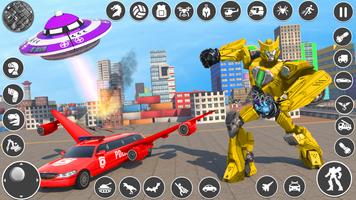Flying Limo Car Robot Games capture d'écran 2
