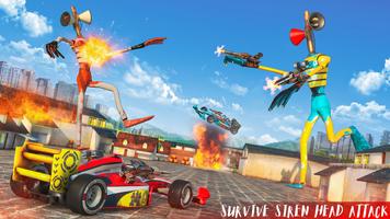Siren Head Robot Car Game: Bat Robot Wars ảnh chụp màn hình 1