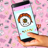 🎨😹 Dibujos Kawaii para colorear 🌈🍣🦄 Ekran Görüntüsü 3