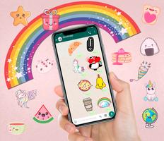 🌈 WAStickerApps WhatsApp için Kawaii Etiketler Ekran Görüntüsü 1