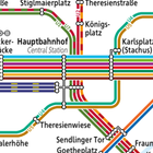 U-Bahn München Karte und Route Zeichen