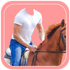 Horse With Man Photo Suit HD ไอคอน