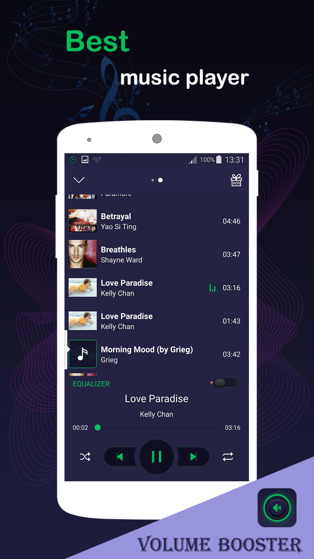 Volume booster, Mp3 player with equalizer APK for Android Download