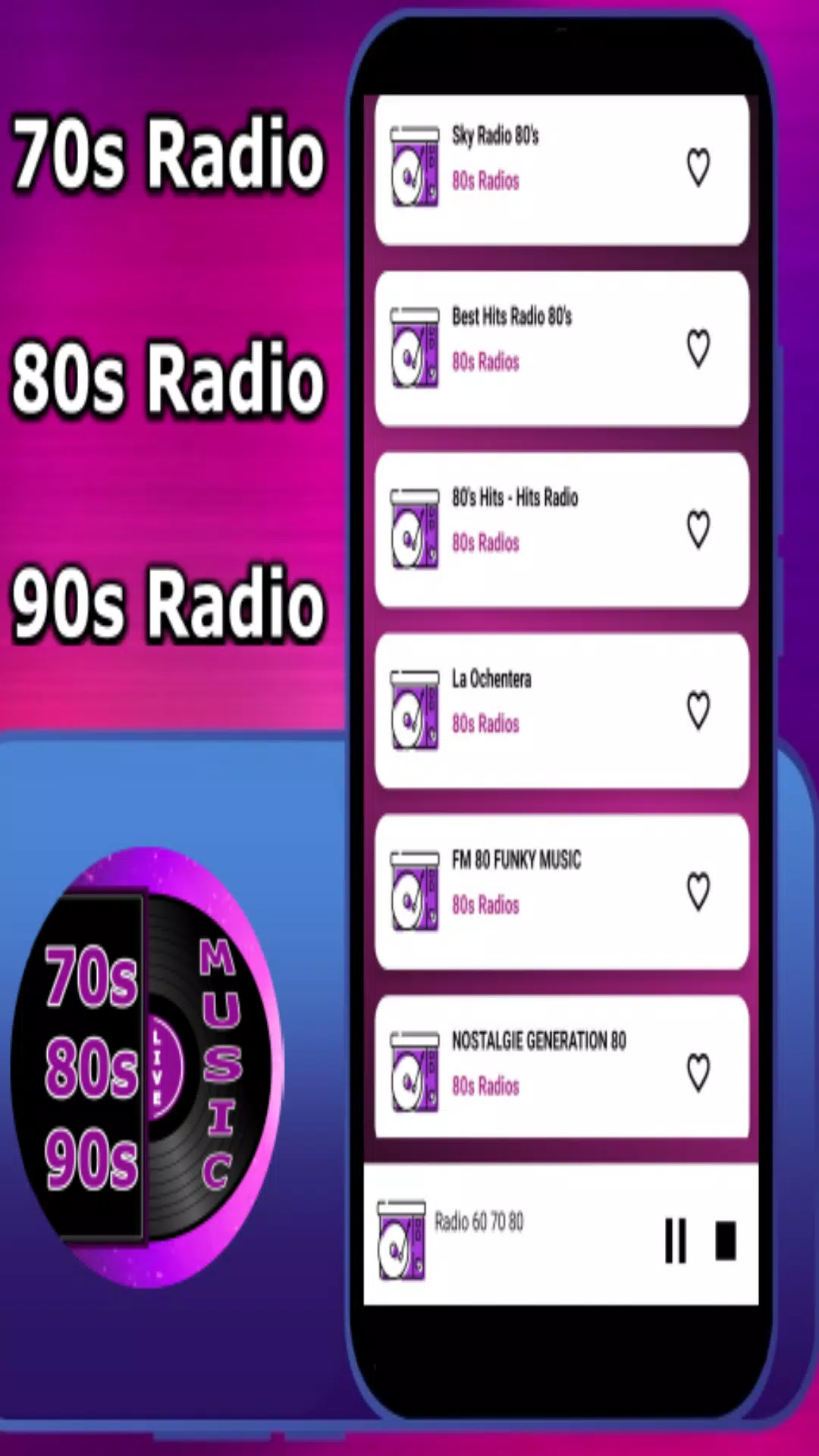 Descarga de APK de 60s 70s 80s 90s Oldies Radio para Android