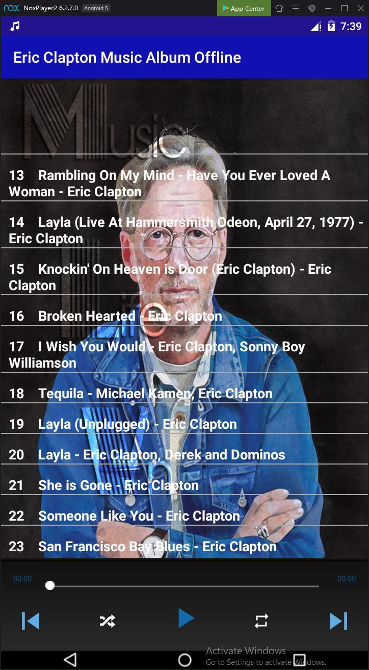Eric Clapton Music Album Offline Для Андроид - Скачать APK