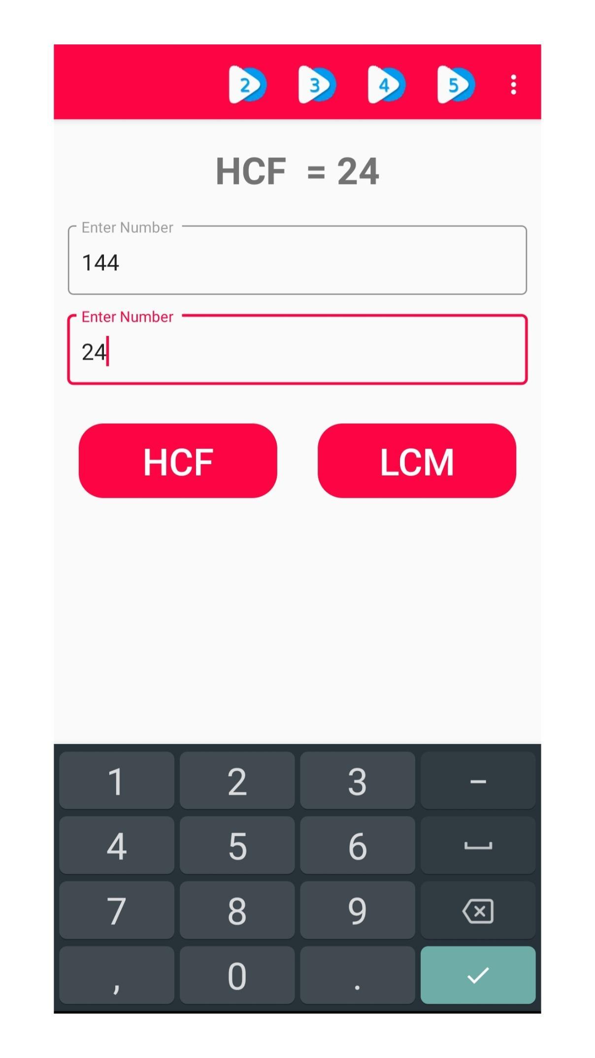 LCM and HCF calculator : 2,3,4,5 numbers APK for Android Download