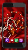 Roses Valentine Clock الملصق