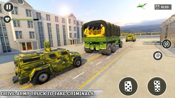 陸軍囚犯運輸：卡車與飛機犯罪遊戲 截圖 1