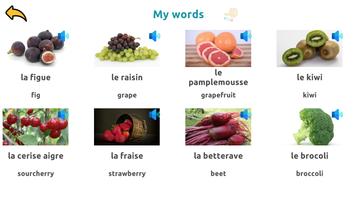 Learn Fruits Vegetables in Fre Screenshot 1