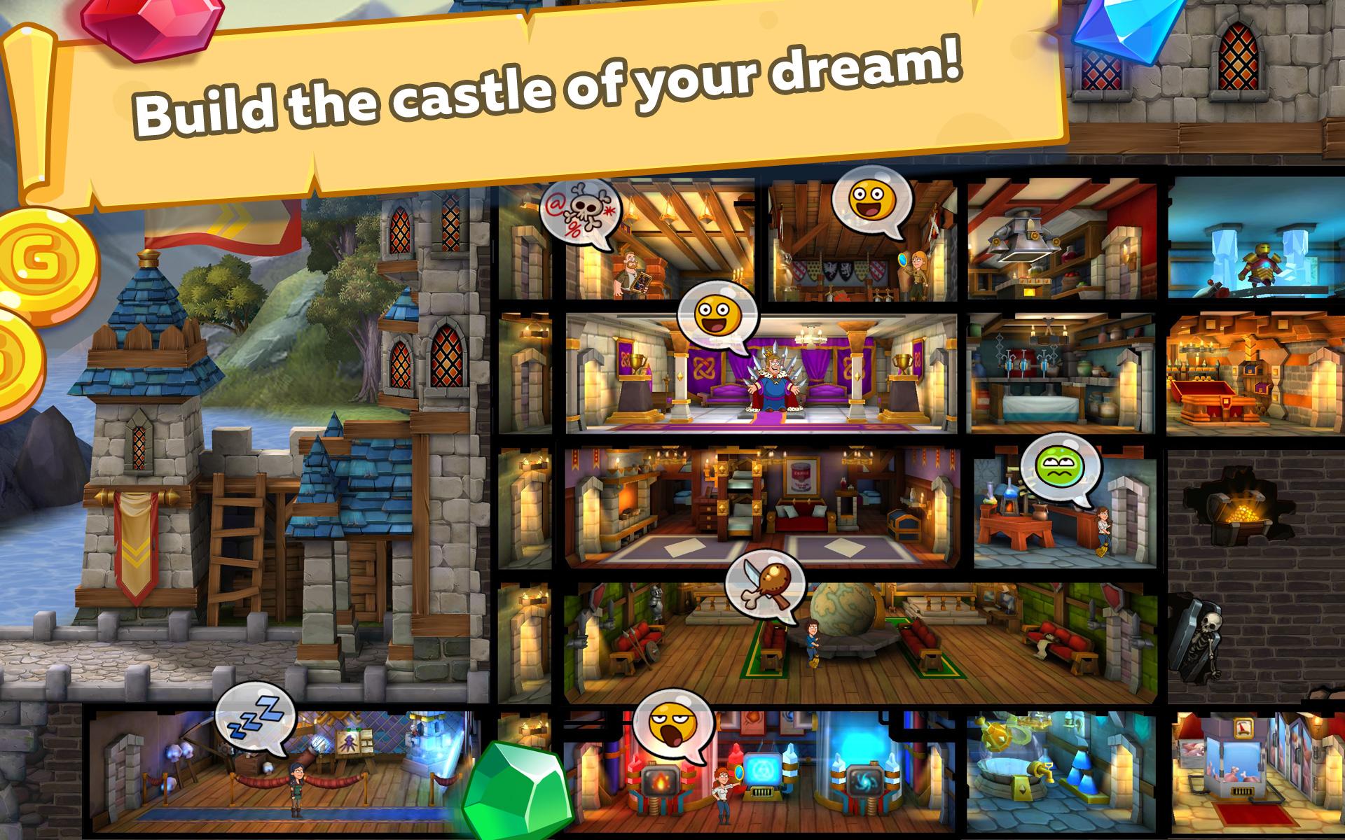 Мобильная игра замок. Игра Хастл Касл. Игра Хастл Кастл замок. Игра Android Hustle Castle. Постройка комнат в замке игра.