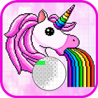 Icona Coloring Fun Unicorn Color by Number 3D Pixel Art