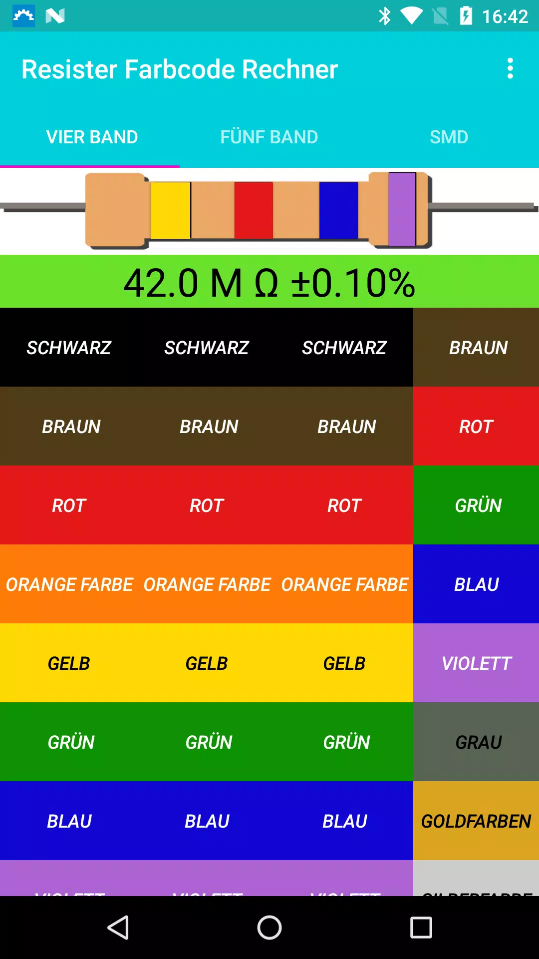 Widerstands-Farbcode-Rechner APK für Android herunterladen