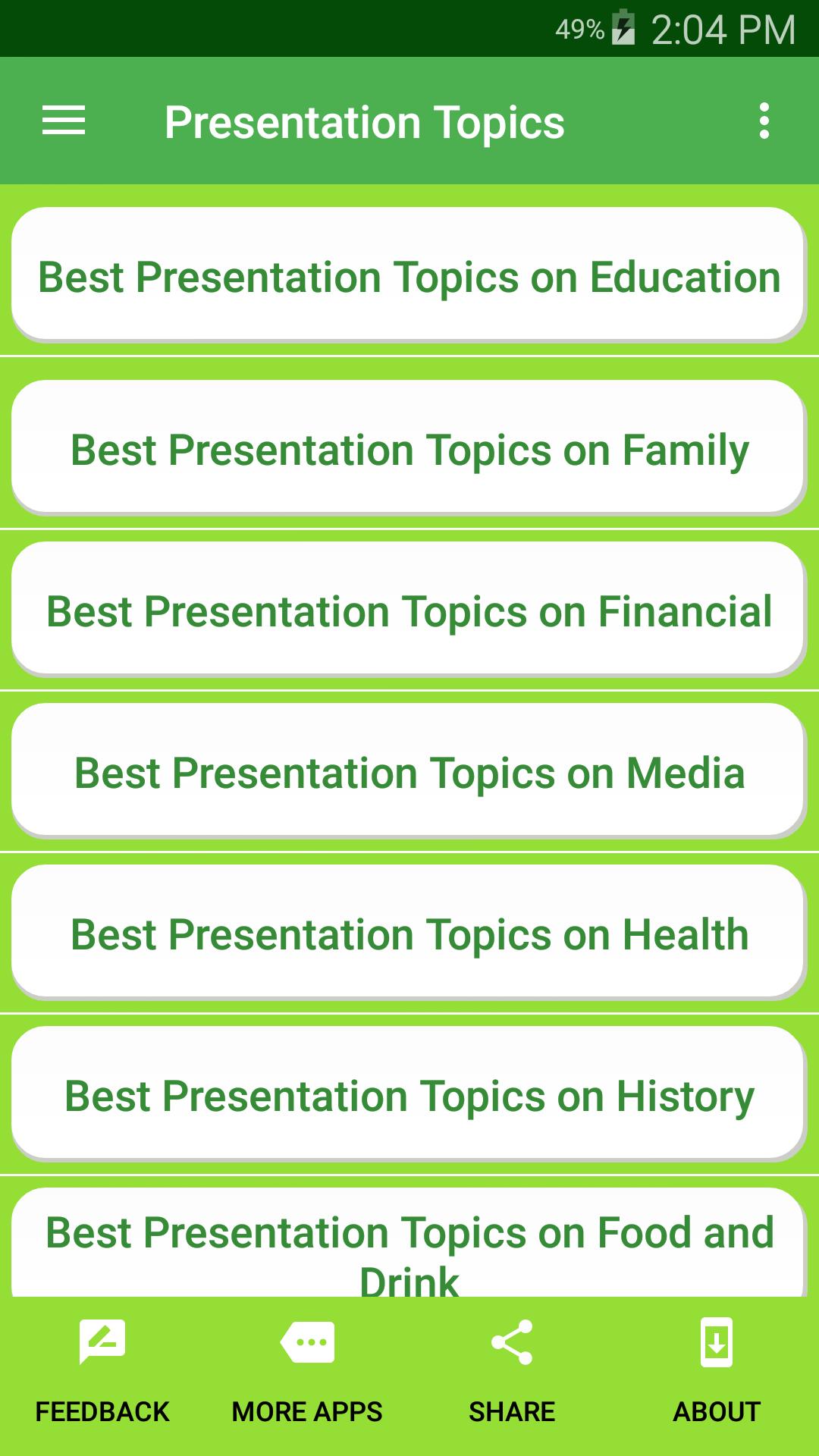 presentation topics pdf