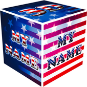 3D My Name Patriotic USA LWP アイコン