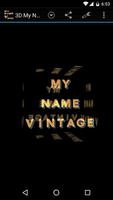 3D My Name Vintage Wallpaper poster