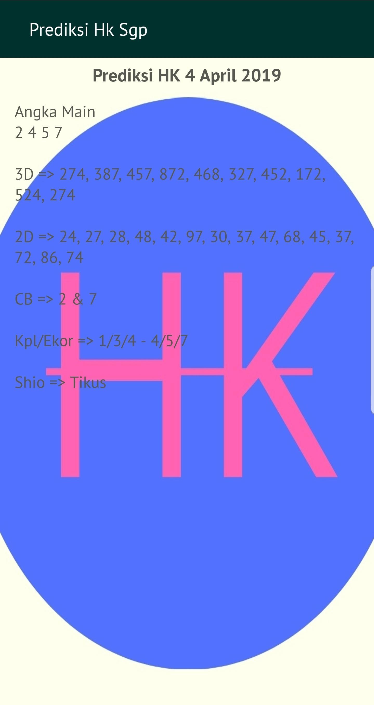Angka Main Hk 29 April 2019 Berbagai Permainan