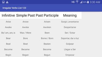 Irregular Verbs List 123 screenshot 1