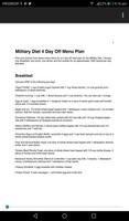 MILITARY DIET 4 DAY OFF MENU PLAN poster