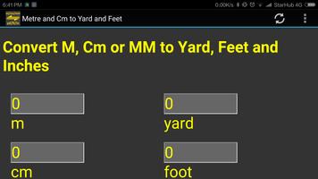 m, cm, mm to yard, feet, inch  اسکرین شاٹ 1