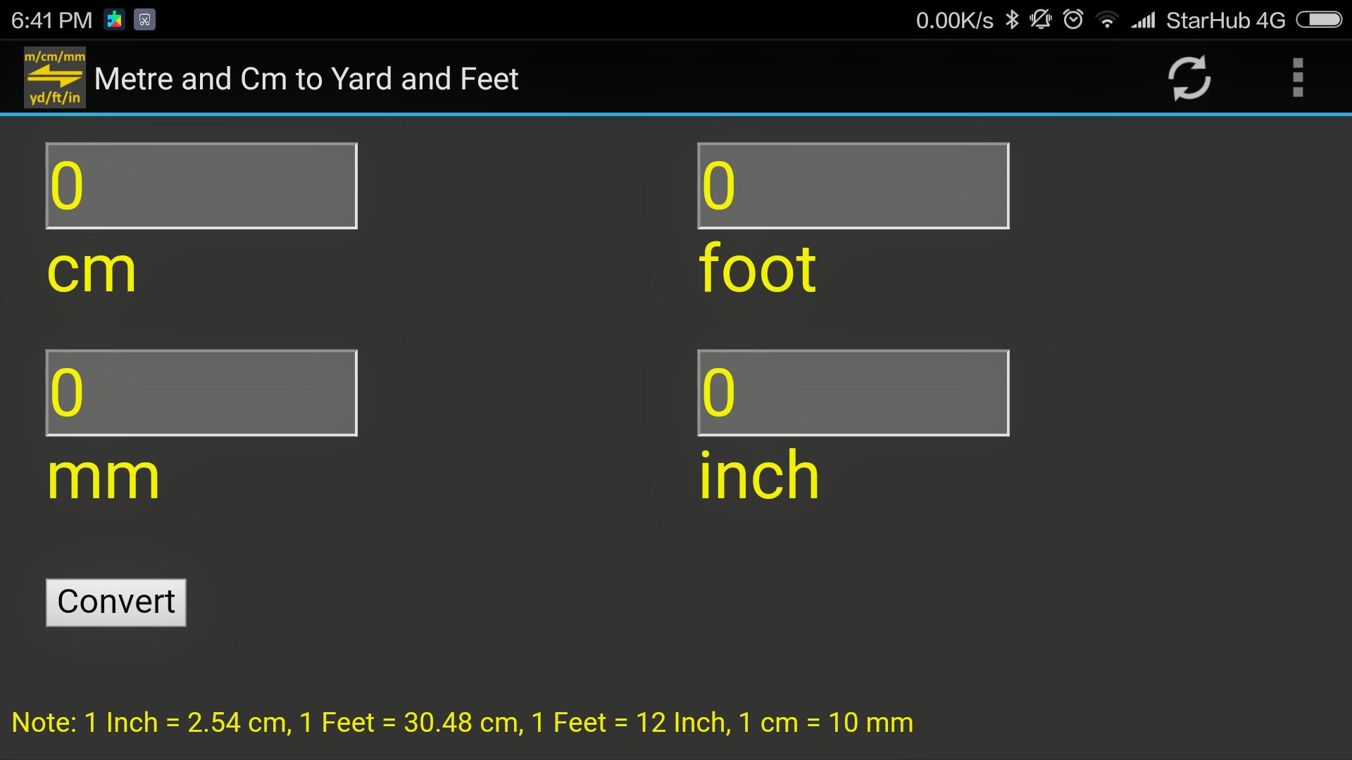 Feet inch to cm and Centimeters To