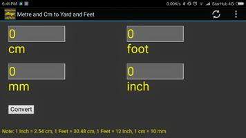 m, cm, mm to yard, feet, inch  اسکرین شاٹ 2