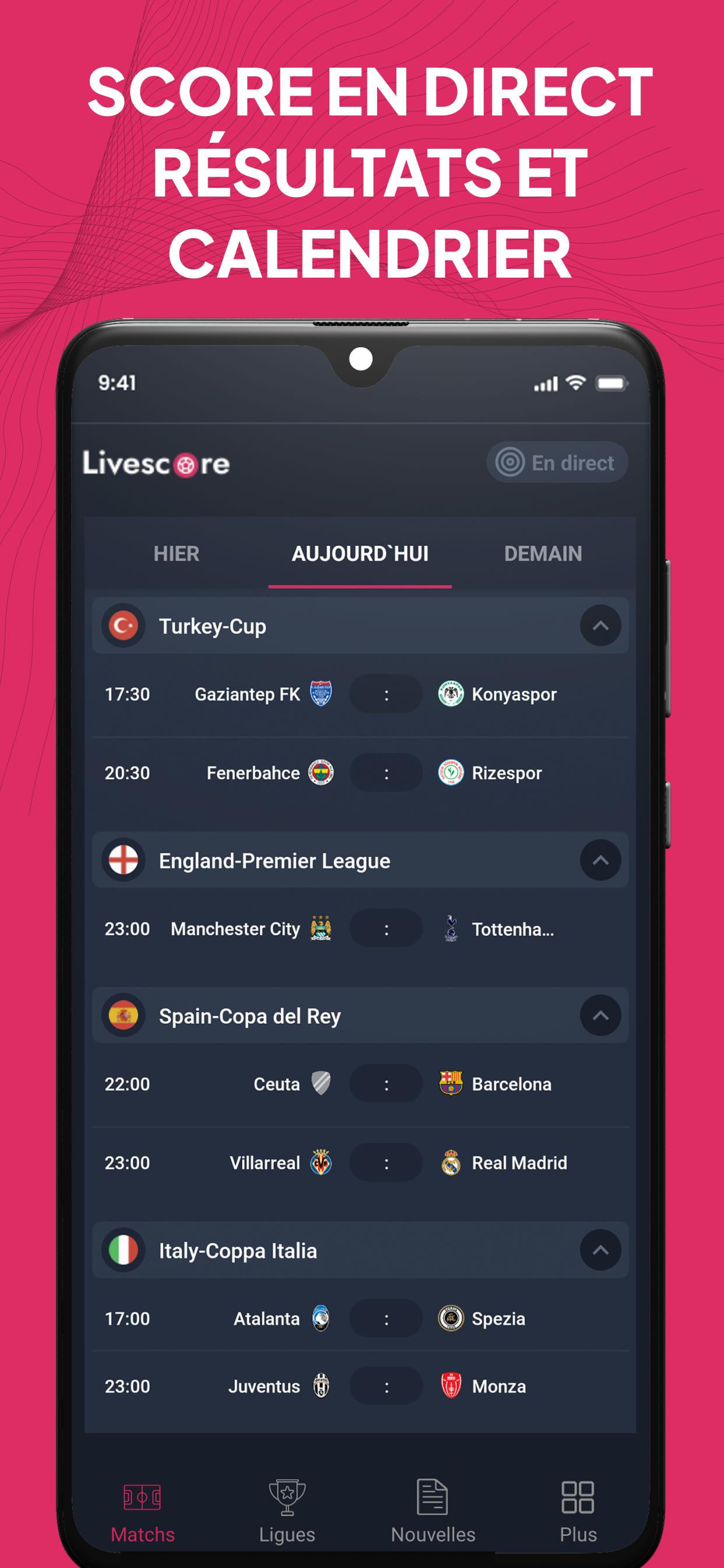 Score en direct de football APK pour Android Télécharger