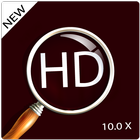 Magnifying glass with light icon